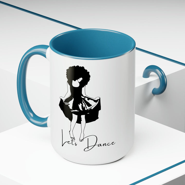 Accent Ceramic Coffee Mug 15oz - Say it Soul Lets Dance Black Line Art Print