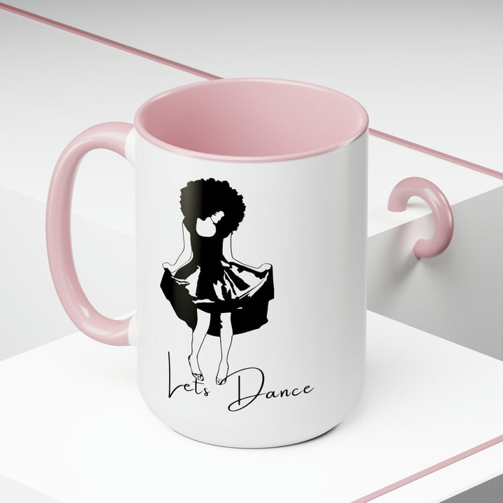 Accent Ceramic Coffee Mug 15oz - Say it Soul Lets Dance Black Line Art Print