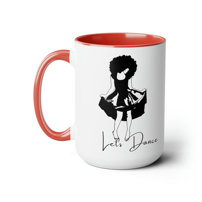 Accent Ceramic Coffee Mug 15oz - Say It Soul Lets Dance Black Line Art Print -