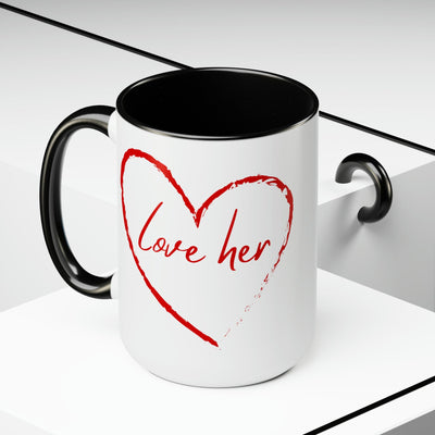 Accent Ceramic Coffee Mug 15oz - Say It Soul Love Her Red - Decorative