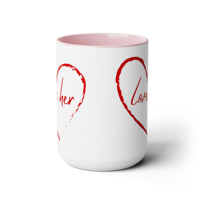 Accent Ceramic Coffee Mug 15oz - Say It Soul Love Her Red - Decorative