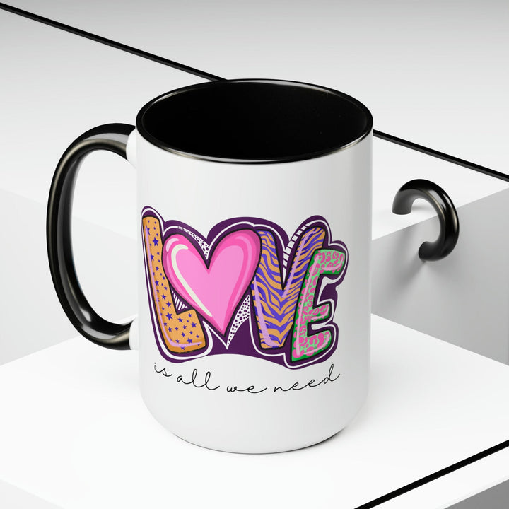 Accent Ceramic Coffee Mug 15oz - Say it Soul - Love is All we Need - Decorative