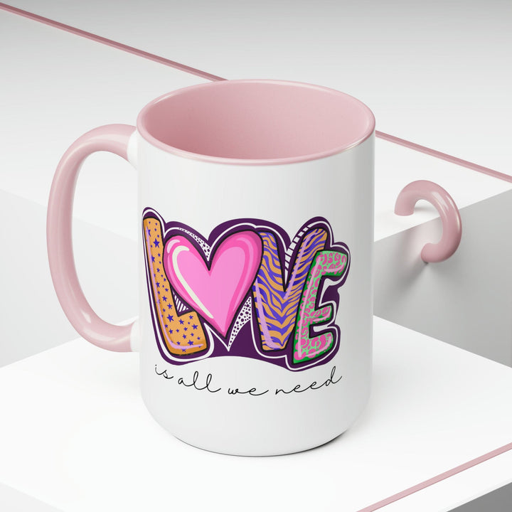 Accent Ceramic Coffee Mug 15oz - Say it Soul - Love is All we Need - Decorative