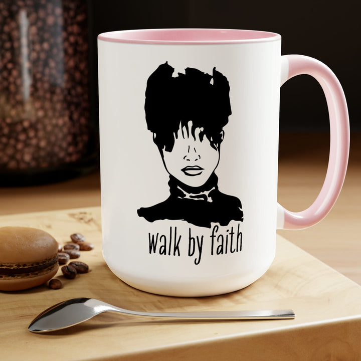 Accent Ceramic Coffee Mug 15oz - Say it Soul Walk by Faith Positive Inspiration