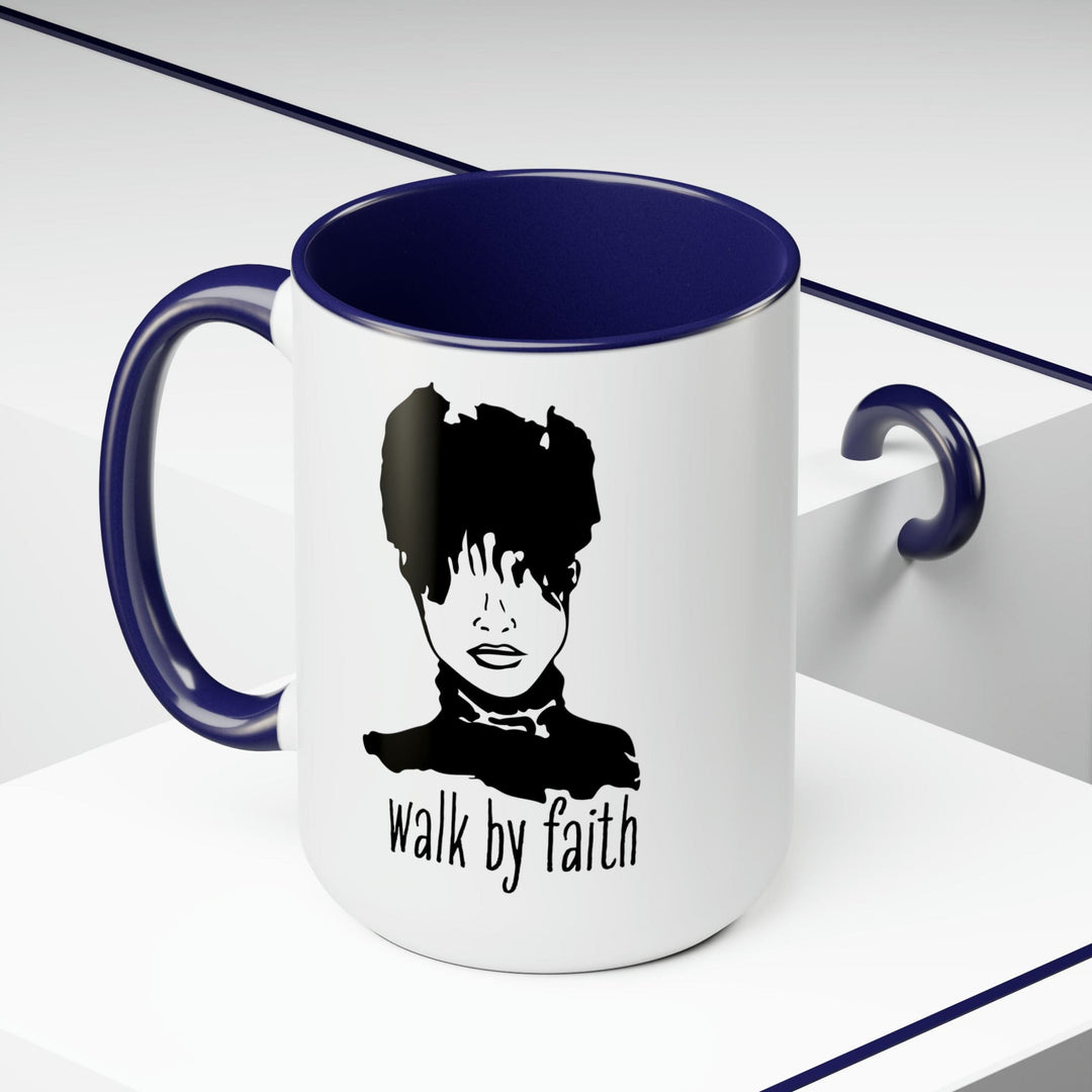 Accent Ceramic Coffee Mug 15oz - Say it Soul Walk by Faith Positive Inspiration