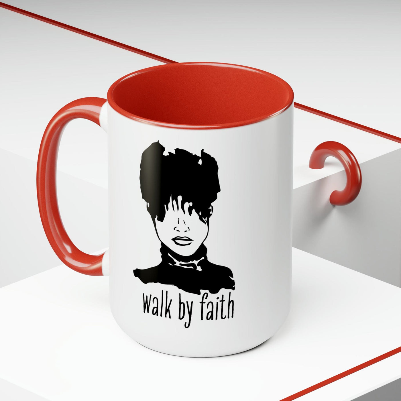 Accent Ceramic Coffee Mug 15oz - Say It Soul Walk By Faith Positive Inspiration