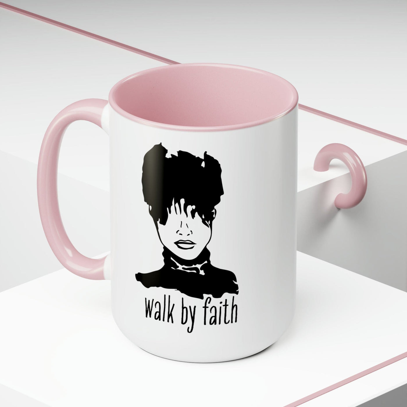Accent Ceramic Coffee Mug 15oz - Say It Soul Walk By Faith Positive Inspiration