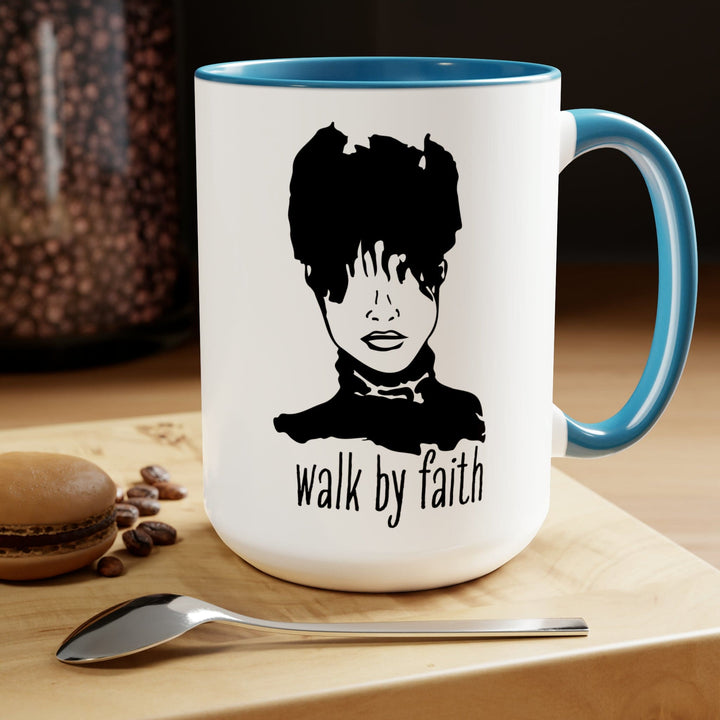 Accent Ceramic Coffee Mug 15oz - Say it Soul Walk by Faith Positive Inspiration