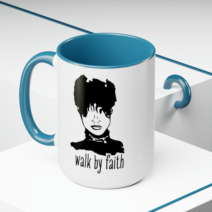 Accent Ceramic Coffee Mug 15oz - Say it Soul Walk by Faith Positive Inspiration