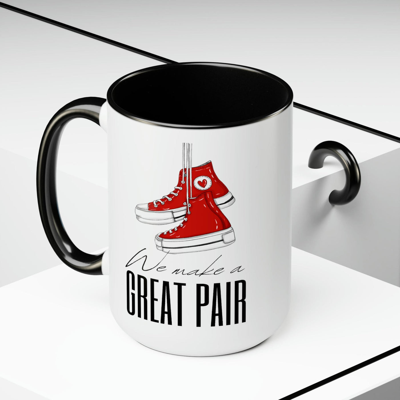 Accent Ceramic Coffee Mug 15oz - Say It Soul We Make a Great Pair Black - Mug