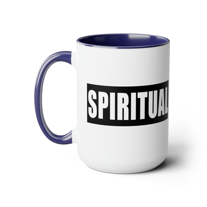 Accent Ceramic Coffee Mug 15oz - Spiritual Black Colorblock Illustration