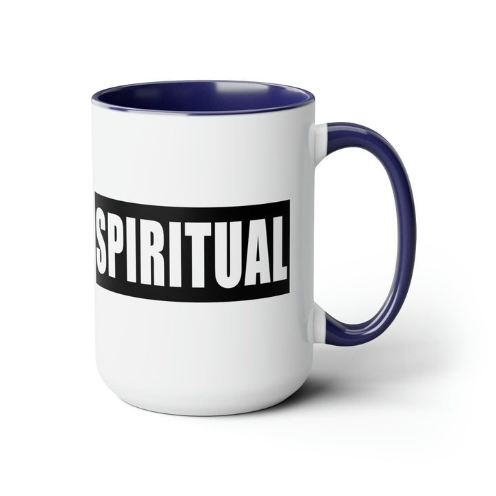 Accent Ceramic Coffee Mug 15oz - Spiritual Black Colorblock Illustration