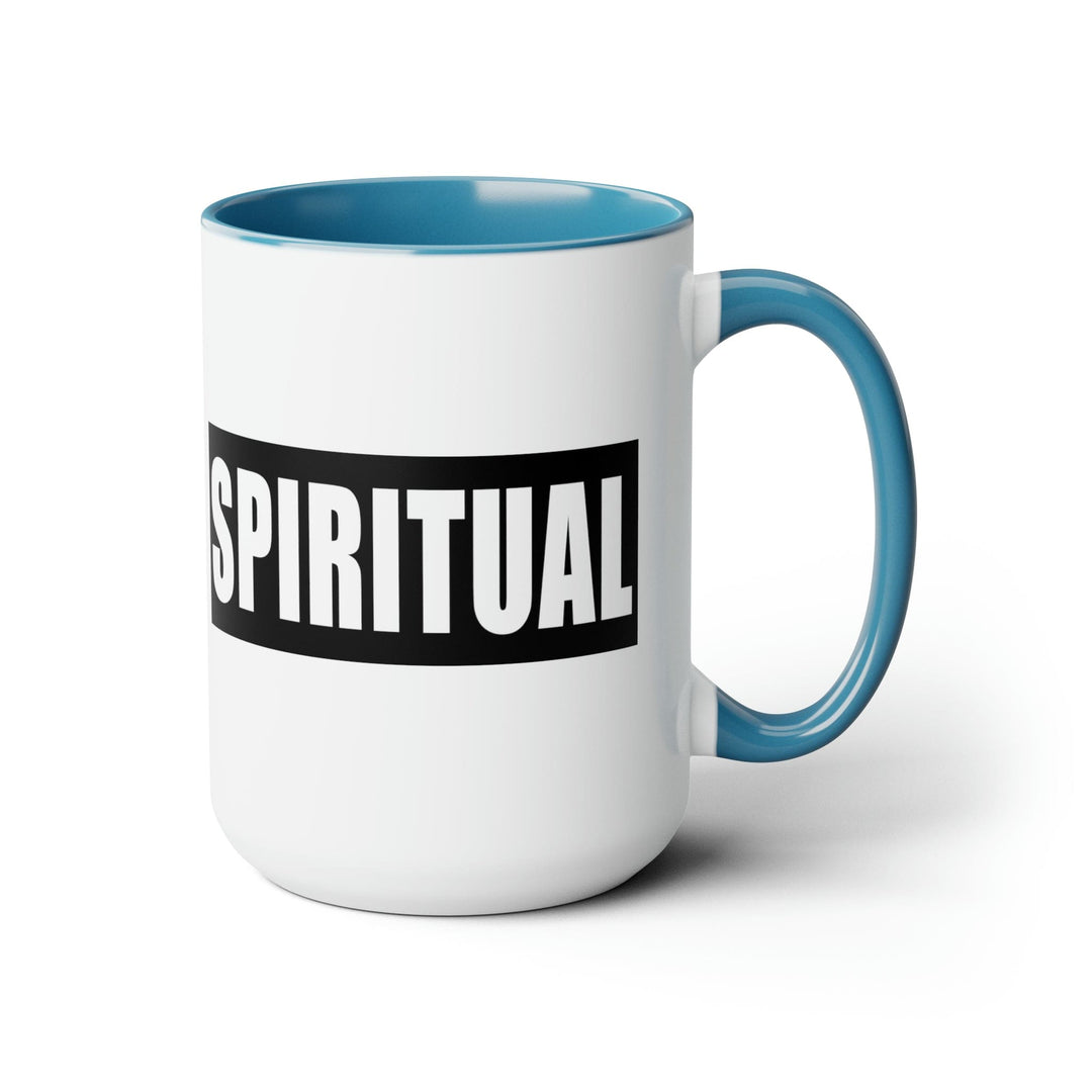 Accent Ceramic Coffee Mug 15oz - Spiritual Black Colorblock Illustration