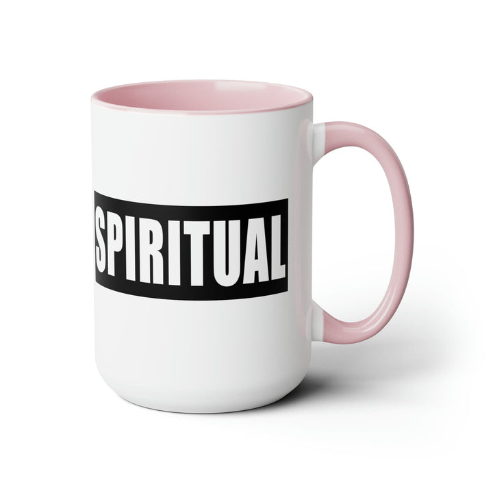 Accent Ceramic Coffee Mug 15oz - Spiritual Black Colorblock Illustration