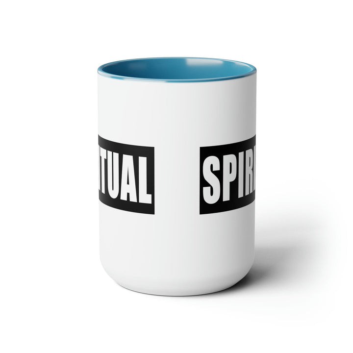 Accent Ceramic Coffee Mug 15oz - Spiritual Black Colorblock Illustration