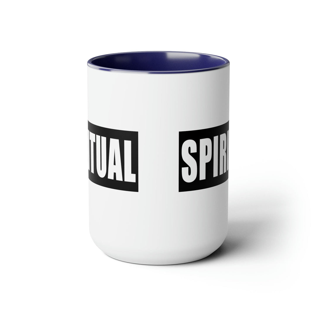 Accent Ceramic Coffee Mug 15oz - Spiritual Black Colorblock Illustration