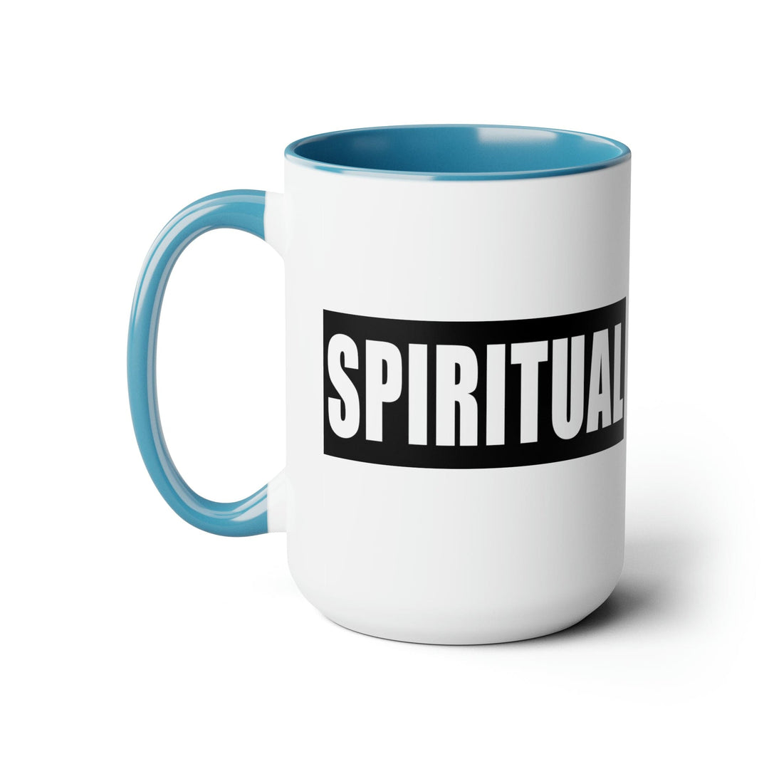 Accent Ceramic Coffee Mug 15oz - Spiritual Black Colorblock Illustration