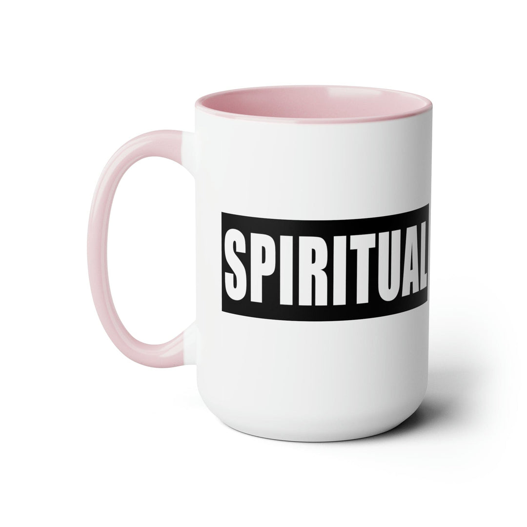 Accent Ceramic Coffee Mug 15oz - Spiritual Black Colorblock Illustration