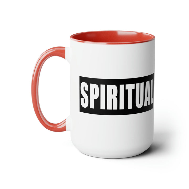 Accent Ceramic Coffee Mug 15oz - Spiritual Black Colorblock Illustration