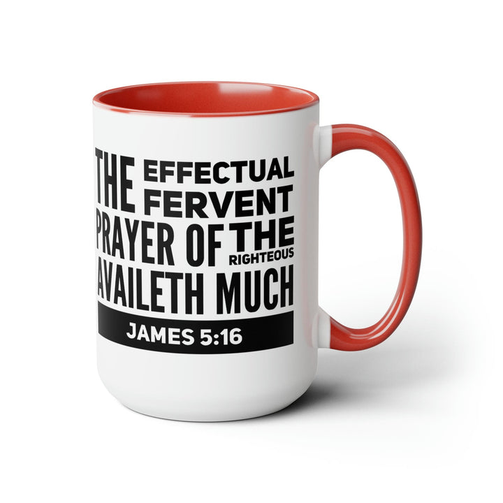 Accent Ceramic Coffee Mug 15oz - The Effectual Fervent Prayer Black