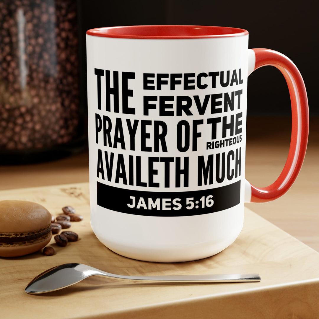 Accent Ceramic Coffee Mug 15oz - The Effectual Fervent Prayer Black