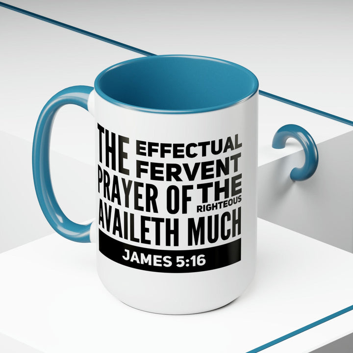 Accent Ceramic Coffee Mug 15oz - The Effectual Fervent Prayer Black