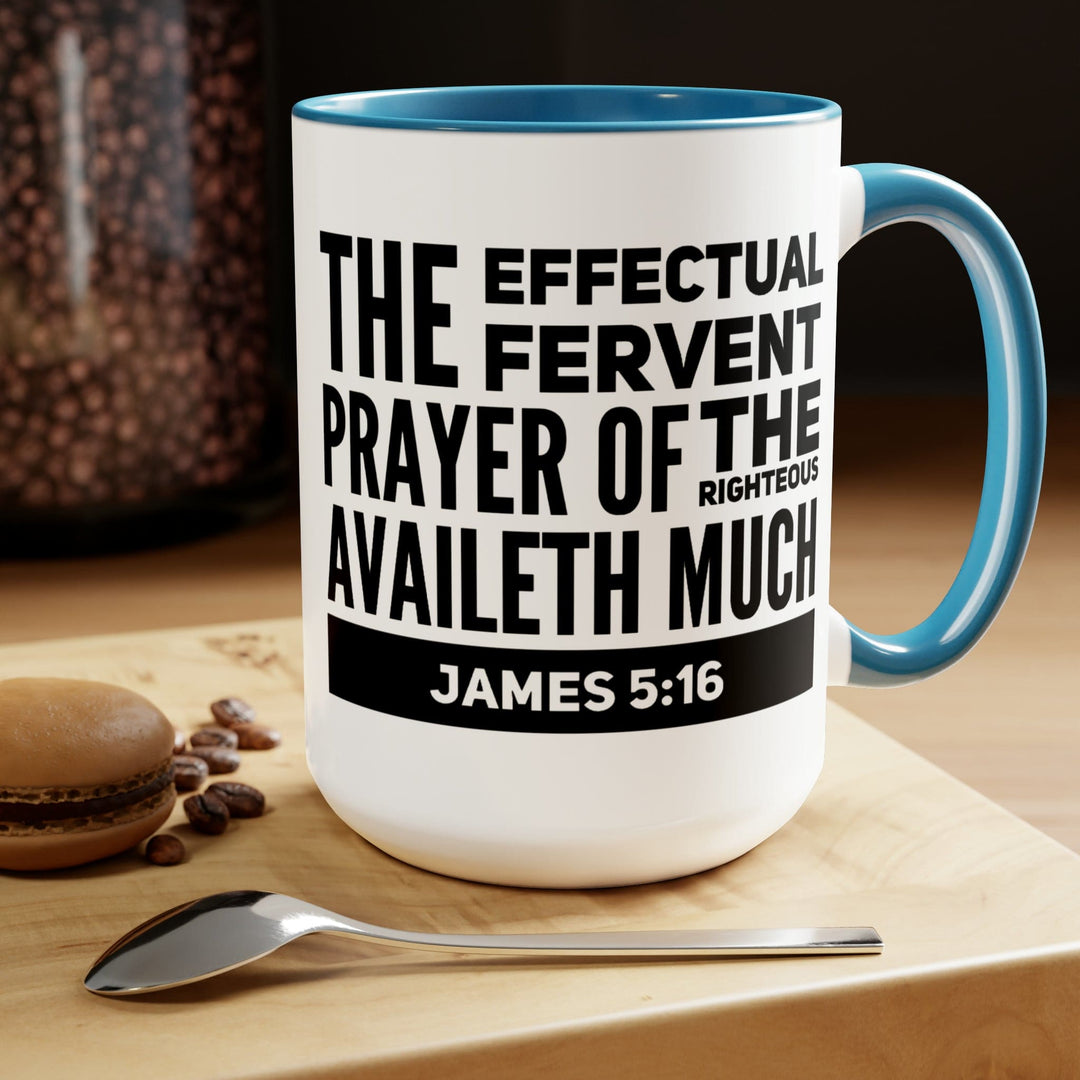 Accent Ceramic Coffee Mug 15oz - The Effectual Fervent Prayer Black