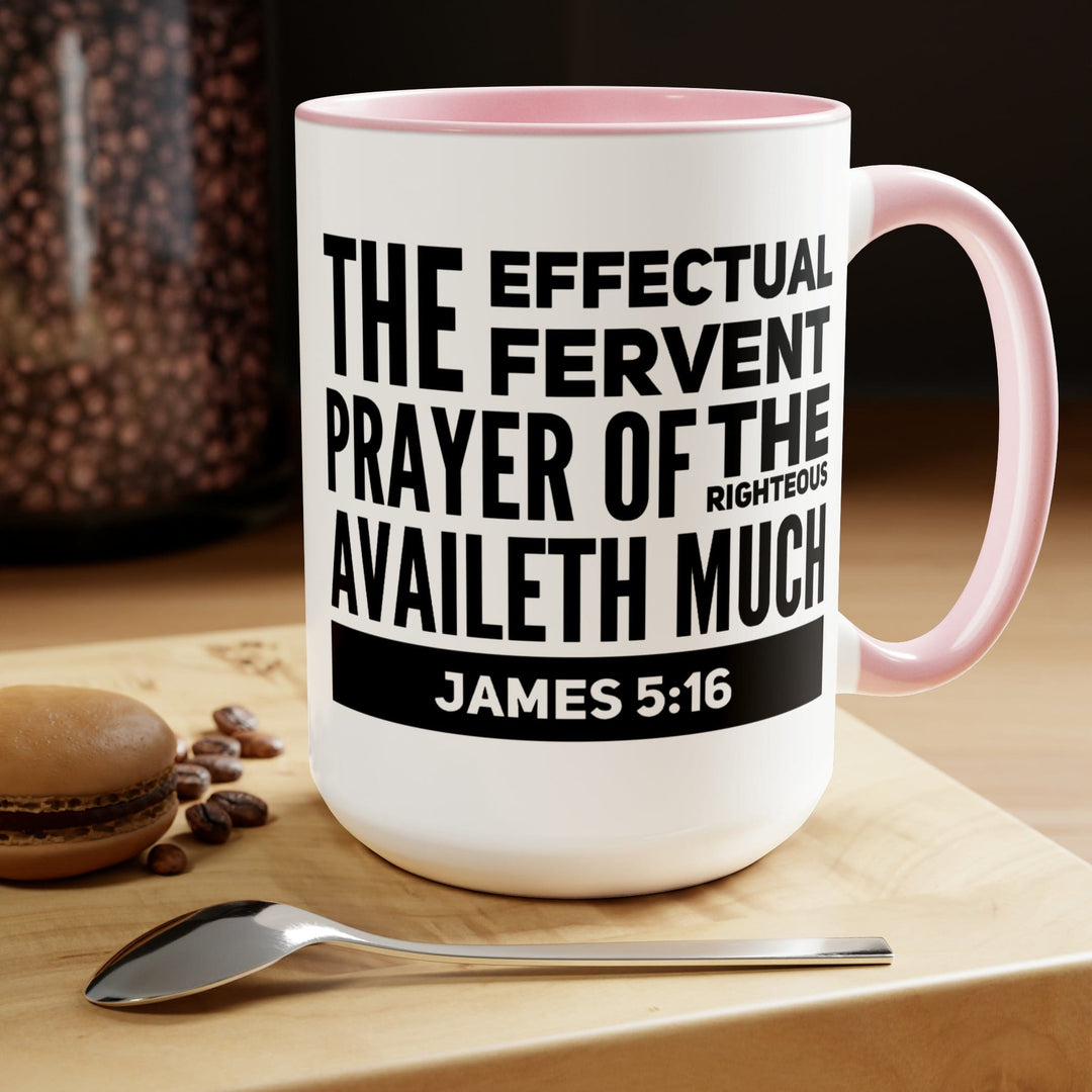 Accent Ceramic Coffee Mug 15oz - The Effectual Fervent Prayer Black