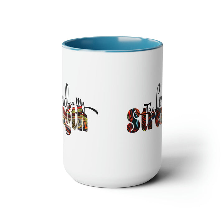 Ceramic Coffee Mug 15oz - the Lord is my Strength Multicolor Illustration