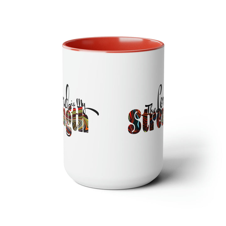 Ceramic Coffee Mug 15oz - the Lord is my Strength Multicolor Illustration