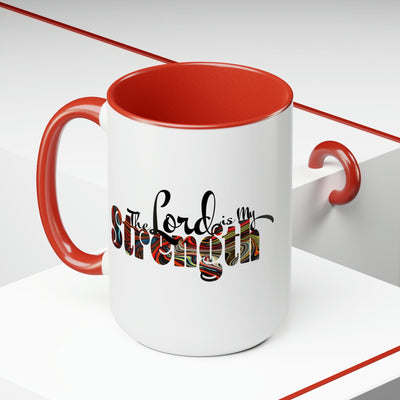 Accent Ceramic Coffee Mug 15oz - The Lord Is My Strength Multicolor