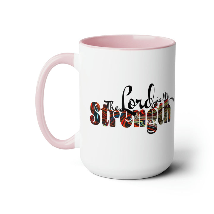 Ceramic Coffee Mug 15oz - the Lord is my Strength Multicolor Illustration
