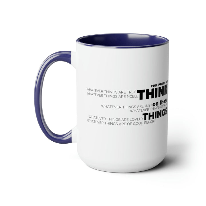 Accent Ceramic Coffee Mug 15oz - Think on these Things Black Illustration