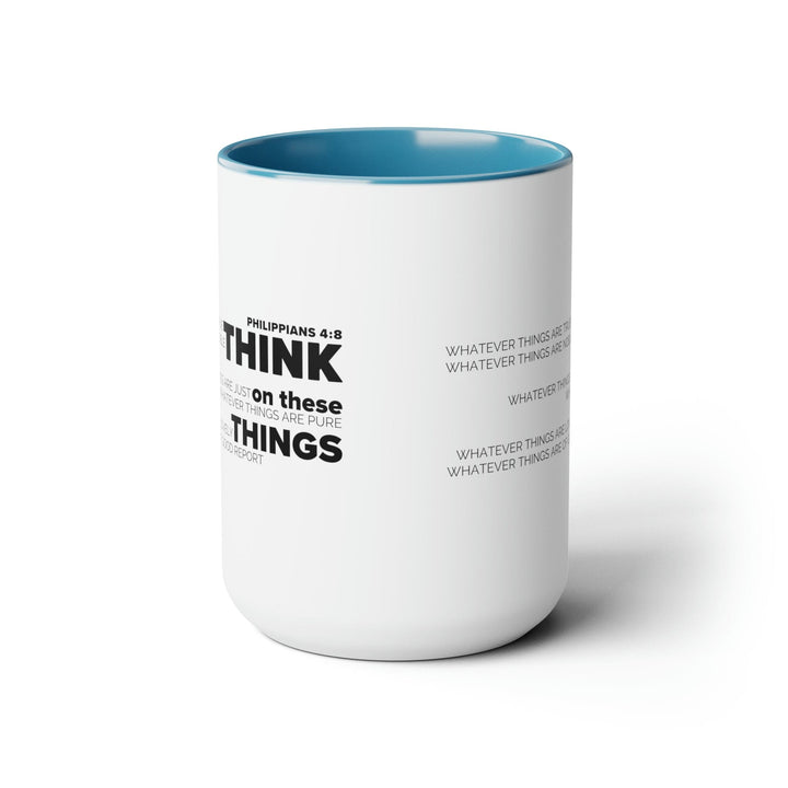 Accent Ceramic Coffee Mug 15oz - Think on these Things Black Illustration