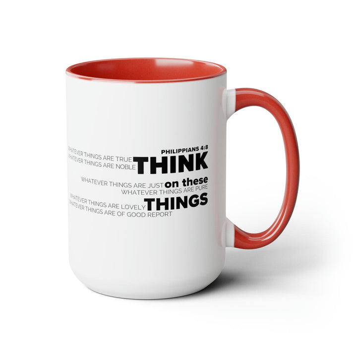 Accent Ceramic Coffee Mug 15oz - Think on these Things Black Illustration