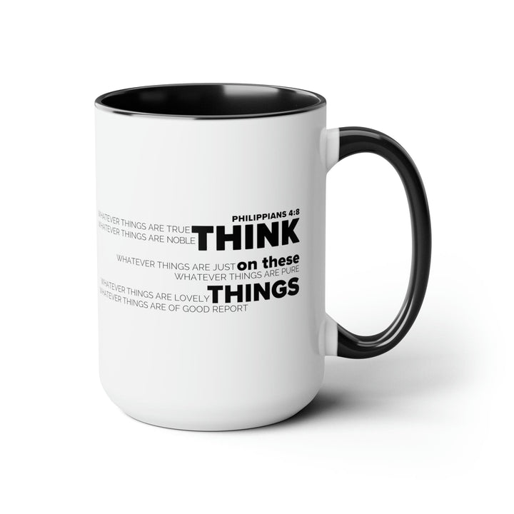 Accent Ceramic Coffee Mug 15oz - Think on these Things Black Illustration