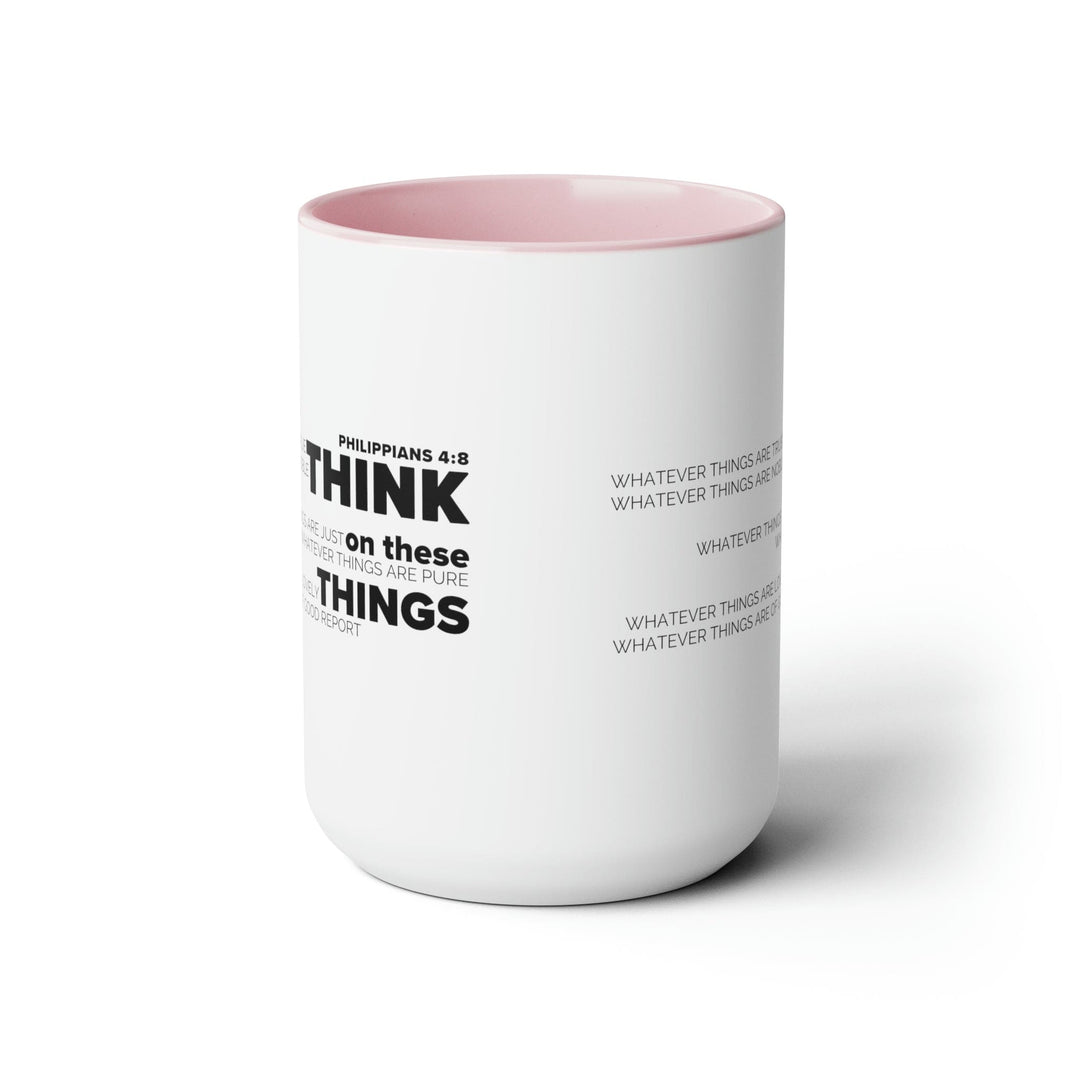 Accent Ceramic Coffee Mug 15oz - Think on these Things Black Illustration