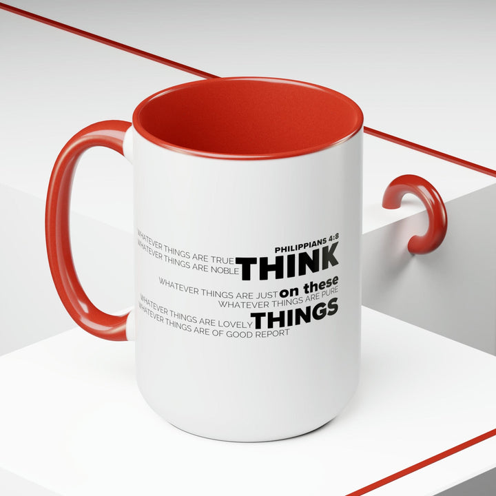 Accent Ceramic Coffee Mug 15oz - Think on these Things Black Illustration