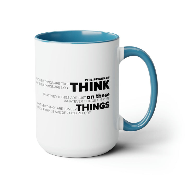 Accent Ceramic Coffee Mug 15oz - Think on these Things Black Illustration