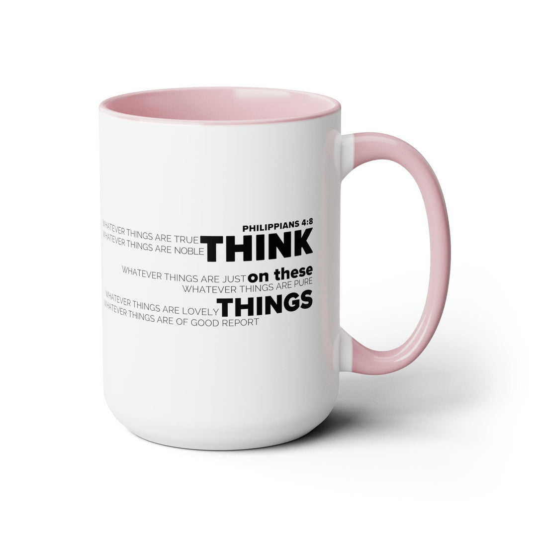 Accent Ceramic Coffee Mug 15oz - Think on these Things Black Illustration