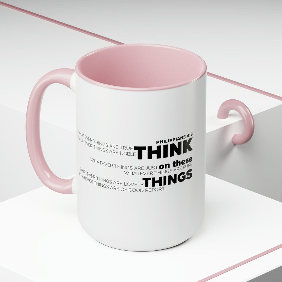 Accent Ceramic Coffee Mug 15oz - Think on these Things Black Illustration