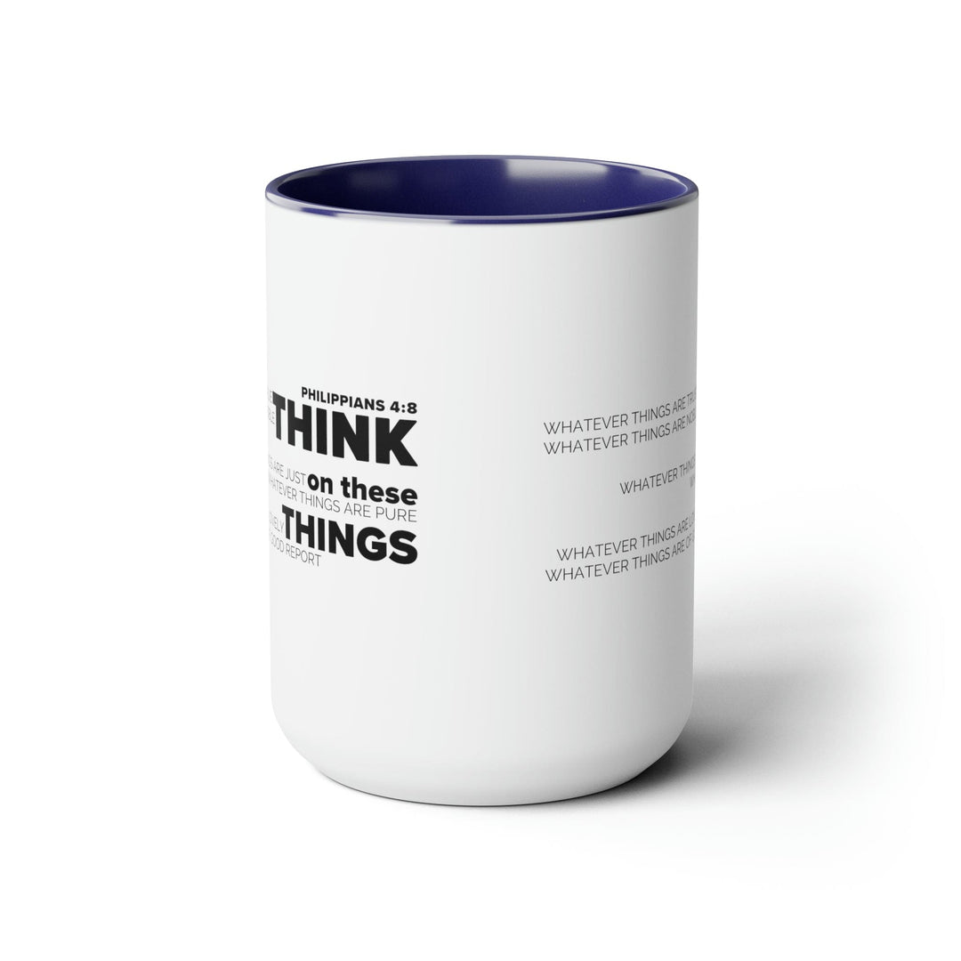 Accent Ceramic Coffee Mug 15oz - Think on these Things Black Illustration