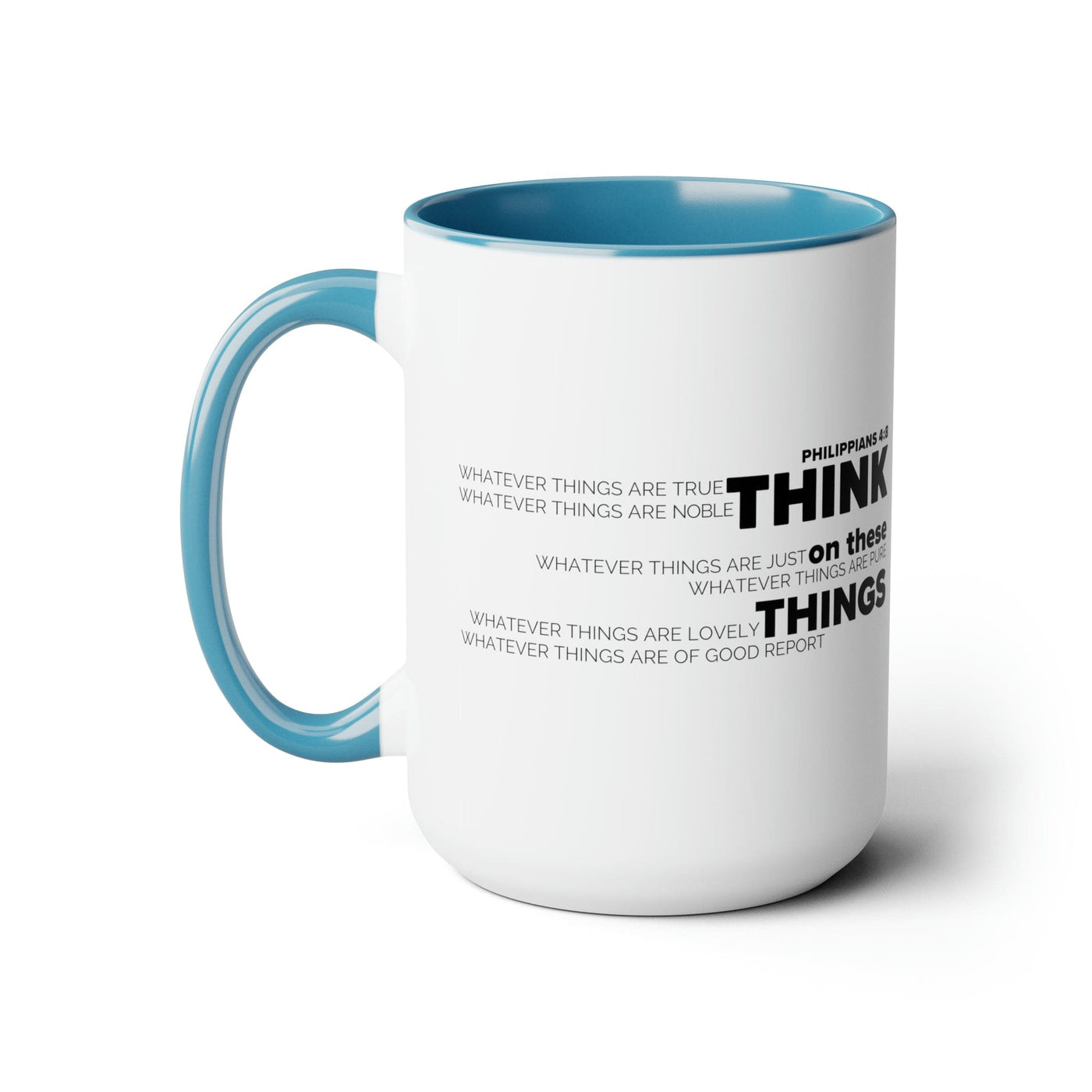 Accent Ceramic Coffee Mug 15oz - Think On These Things Black Illustration