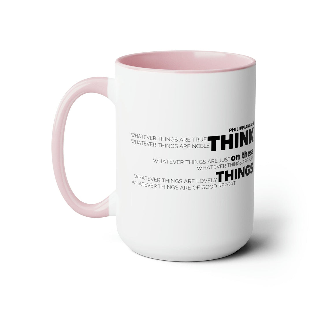 Accent Ceramic Coffee Mug 15oz - Think on these Things Black Illustration