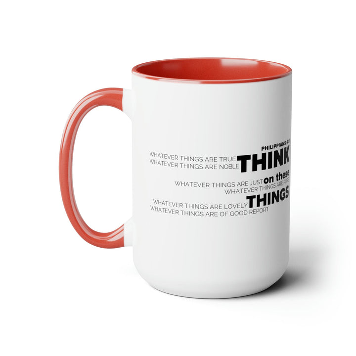 Accent Ceramic Coffee Mug 15oz - Think on these Things Black Illustration