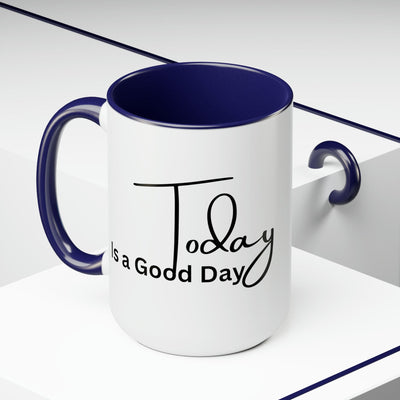 Accent Ceramic Coffee Mug 15oz - Today Is a Good Day Black Illustration