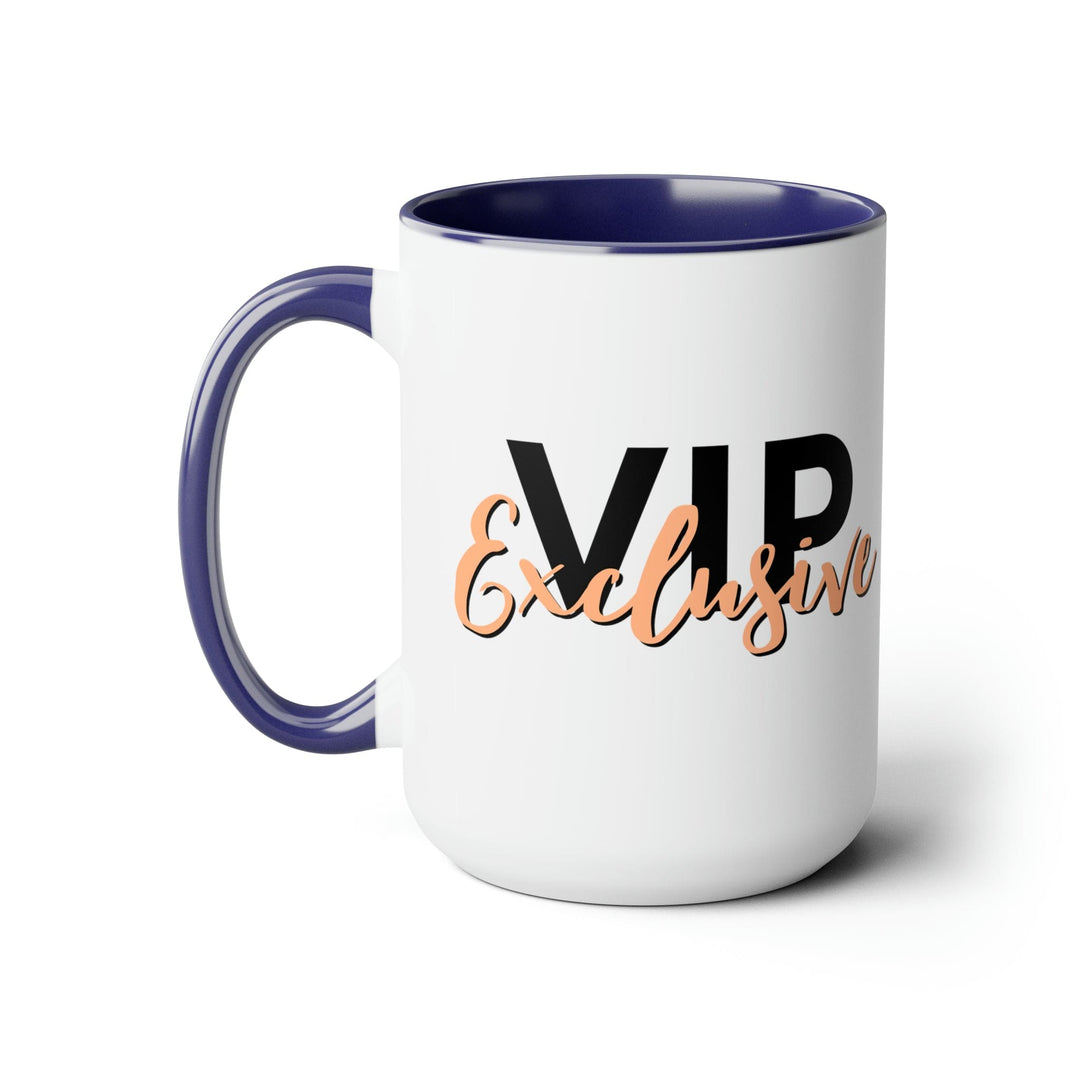 Accent Ceramic Coffee Mug 15oz - Vip Exclusive Black and Beige - Affirmation