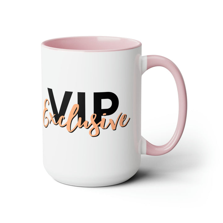 Accent Ceramic Coffee Mug 15oz - Vip Exclusive Black and Beige - Affirmation