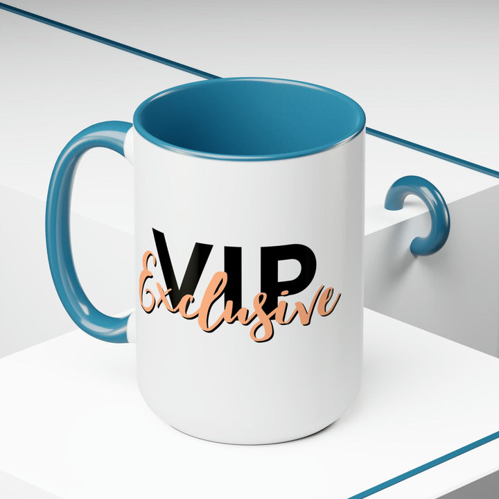 Accent Ceramic Coffee Mug 15oz - Vip Exclusive Black and Beige - Affirmation