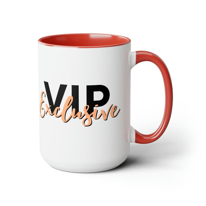 Accent Ceramic Coffee Mug 15oz - Vip Exclusive Black and Beige - Affirmation